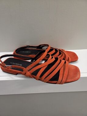 Vagabond Orange Suede Multi-Strap Slingback Sandals Size 7